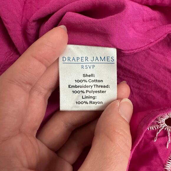 Draper James RSVP Pink Embroidered Floral Belted Dress Women’s XL Poplin Cotton - Picture 9 of 10